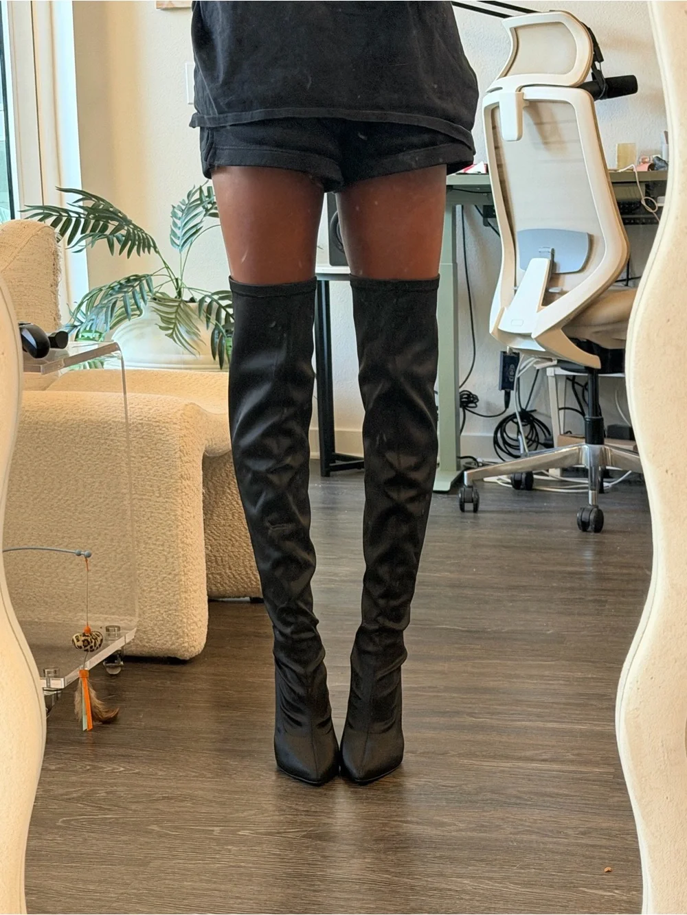 Over-the-Knee Stiletto Boots - Black